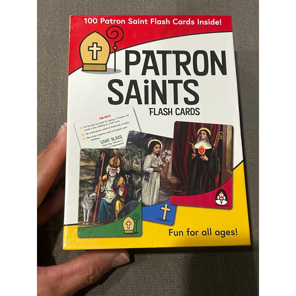 Patron Saints Flash Cards 100 Card Set CBC Ambrosiana Religious Educational Game